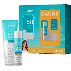 KIT FPS50 SEM COR+PROTETOR  LABIAL FPS30 4,5G SUNLESS