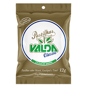 VALDA PASTILHA CLASSIC MENTOL SACHE 12G