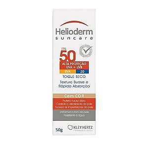 HELIODERM PROTETOR FACIAL FPS50 TOQUE SECO COM COR 50G
