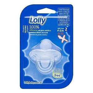 CHUPETA LOLLY 100  SILICONE ORTODONTICA TRANSPARENTE TAM:2