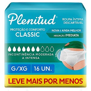 FRALDA PLENITUD ADULTO CLASSIC G/XG  16 UNIDADES
