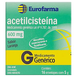 ACETILCISTEINA 600MG 16ENV EUROFARMA