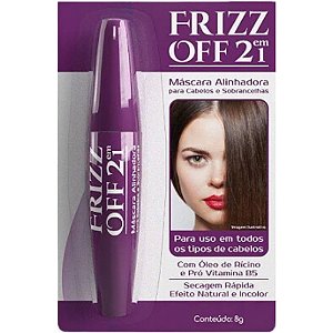 MASCARA ALINHADORA CABELO SOBRANCELHA FLASH ON FRIZZ OFF 2EM 1 8G
