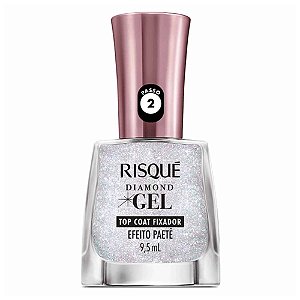 ESMALTE RISQUE DIAMOND GEL TOP COAT EFEITO PAETE 9,5ML
