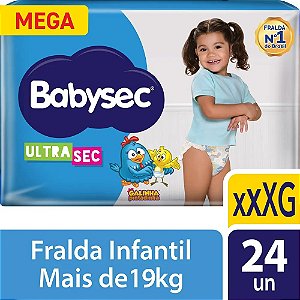 Fralda Babysec Ultrasec Mega Galinha Pintadinha XXXG 24un