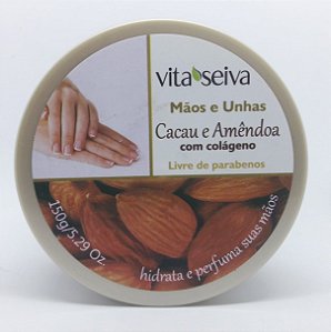 CREME PARA MAOS E UNHAS CACAU E AMENDOAS C/ COLAGENO 150G