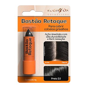 BASTAO RETOQUE CAPILAR FLASH ON 2.0 PRETO 4G