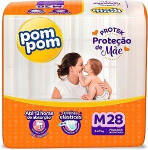 FRALDA POMPOM PROTEK PROTECAO DE MAE JUMBO M 28un