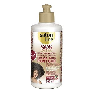 CREME PENTEAR SALON LINE SOS CACHOS RICINO E QUERATINA 300ML