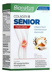 COLAGEN TIPO II SENIOR 60CPR SABOR DOCE DE LEITE COM BAUNILHA BIONATUS