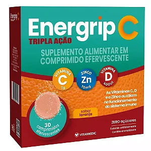Energrip C Tripla Ação 1G Vitamina C + Zinco + D + 400Ui 30 cpr