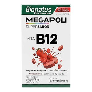 MEGAPOLI B12 FRUTAS VERMELHAS 60 CPR MASTIGAVEIS