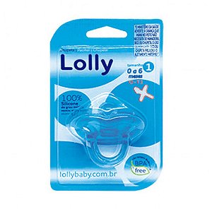 Chupeta Lolly 100% Silicone Ortodontica Azul Tam:1