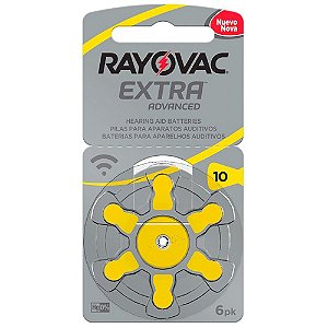 Pilha Rayovac Para Aparelho ADV Extra Tam. 10 c/6 unid.