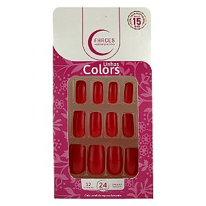 UNHAS FHACES COLORS C/ 28 UNHAS REF.:U3075 VERMELHO PODEROSO