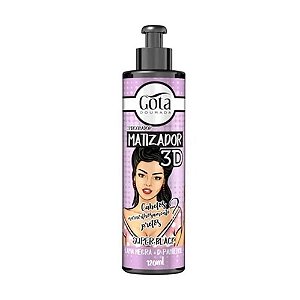 CONDICIONADOR MATIZADOR 3D SUPER BLACK 120ML - GOTA DOURADA