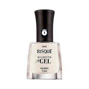 ESMALTE RISQUE DIAMOND GEL CHA BRANCO 9,5ML