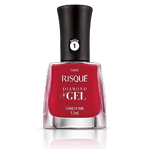 ESMALTE RISQUE DIAMOND GEL VERMELHO RUBI 9,5ML