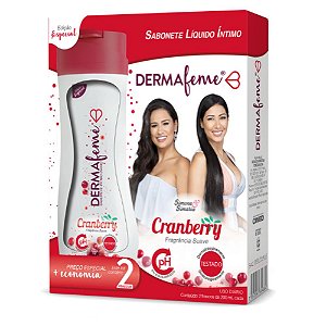 KIT SABONETE INTIMO DERMAFEME CRANBERRYL 200ML CADA