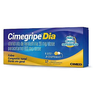 PARACETAMOL+ ASS - CIMEGRIPE DIA 12CPR REV