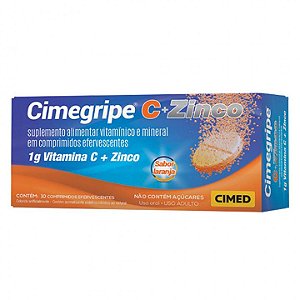 CIMEGRIPE VITAMINA C ZINCO EFERV 10CPR SEM ACUCAR CIMED