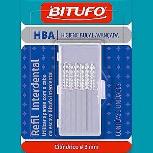 REFIL INTERDENTAL CILINDRICA 3MM 6UN - BITUFO