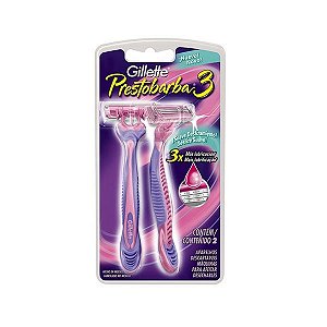 Aparelho Barbear Gillette Prestobarba 3 Feminino c/ 2