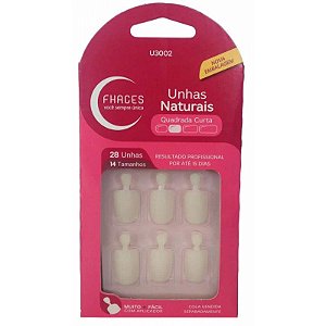 UNHAS POSTICAS FHACES NATURAL QUADRADA CURTA 28 UNIDADES