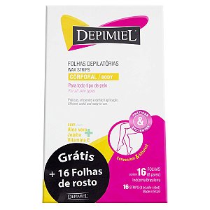 DEPIMIEL FOLHAS PRONTAS DEPILACAO CORPORAL 16UN