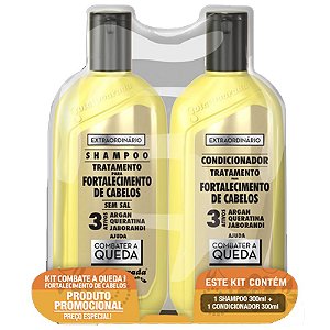 KIT GOTA DOURADA EXTRAORDINARIO COMBATE QUEDA SH+COND 300ML