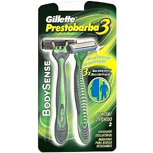 APARELHO PRESTOBARBA GILLETTE 3 BODY SENSE C/2