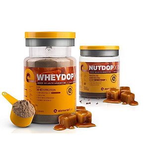 KIT ELEMENTO PURO 2 - WHEYDOP X 900G + NUTDOP 500G DOCE DE LEITE ARGENTINO