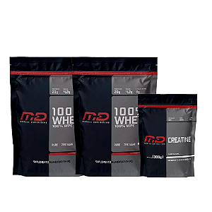 KIT MUSCLE DEFINITION - 2X 100% WHEY REFIL 900G (TOTAL 1,8KG) + CREATINA REFIL 300G