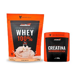 KIT NEW MILLEN - 100% WHEY REFIL 900G + CREATINA 100% PURA 300G