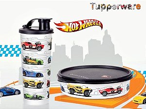 Copo com bico Hot Wheels + Tupper Pratinho Hot Wheels
