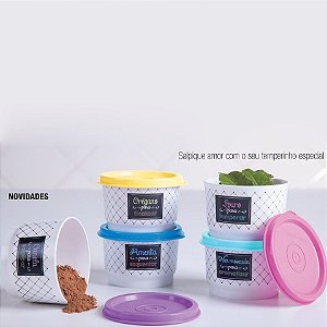 Potinhos Tempero Bistrô 05 peças 140ml - Branco