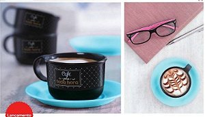 Xícara de café bistrô ( 4. Unid ) 150ml - Preto