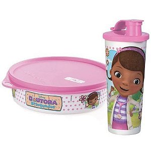 Copo com Bico Doutora Brinquedos 470ml + Tupper Pratinho 500ml