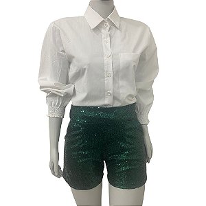 Shorts De Paetê Verde