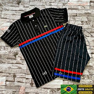Conjunto Lacoste Masculino Edição Andy Roddick PRETO - POLO BERMUDA