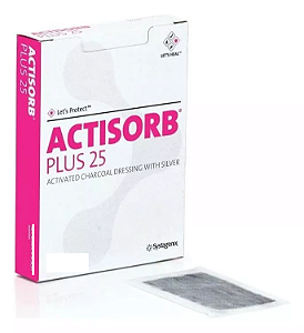 Curativo Carvão Ativado com Prata ACTISORB PLUS 25 10,5 X 10,5cm - 3M