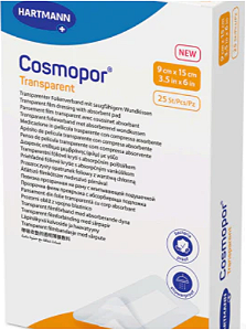 Curativo Filme Transparente com Compressa Absorvente Cosmopor 9x15cm (901 055)  Un - Hartmann