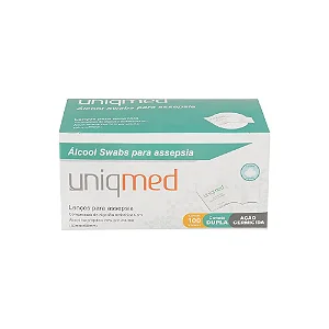 Álcool Swabs para Assepsia Cx 100un - UniqMed