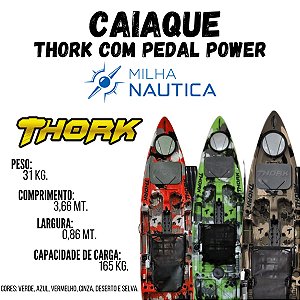 Caiaque Thork Com pedal Power Drive Milha Nautica