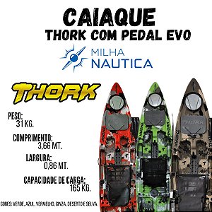Caiaque Thork Com pedal EVO Drive Milha Nautica