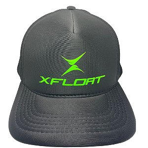 Boné Xfloat Liso Redinha Aba Curva Top cor preto logo verde