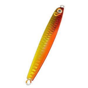 Jig CMIK 50gramas Pescaria Vertical Top dourado laranja holografico