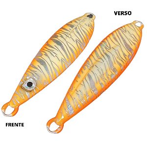 Isca Artificial Metal Jig Ieso 160g 13cm glow zebra laterais laranja