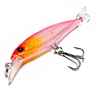 ISCA MINNOW MEIA AGUA DEYU 9CM 8GR BRANCO E ROSA