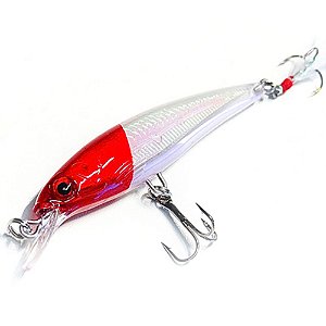 ISCA MINNOW MEIA AGUA DEYU 9CM 8GR BRANCO E VERMELHO